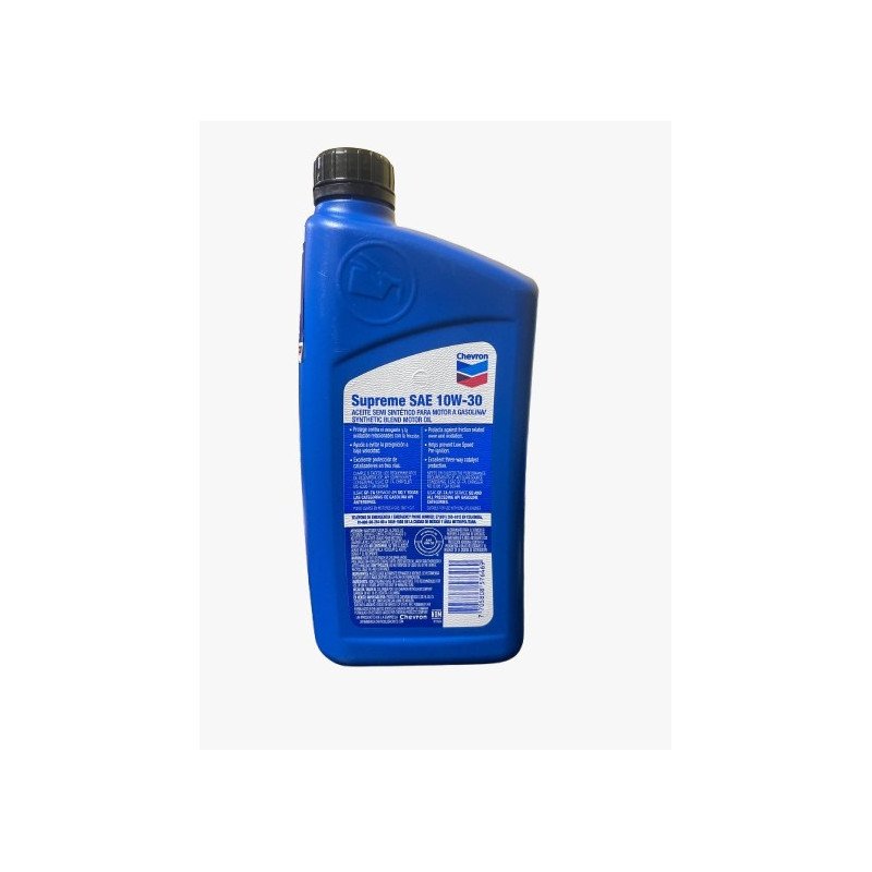 Aceite Chevron Supreme 10W-30 - Aceite Mineral para Motor de Vehículos